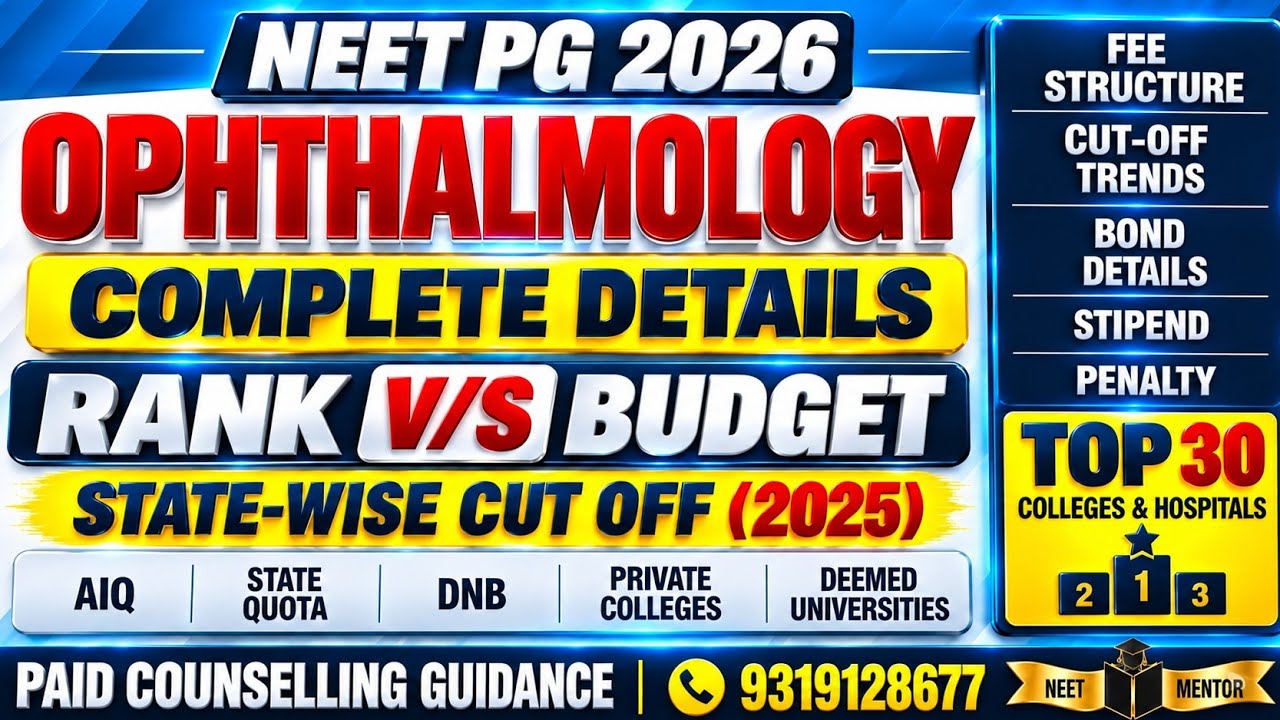 NEET PG 2026🔥Офтальмология: полная информация, AIQ, DNB, частные и деэмед-университеты, открытые ...