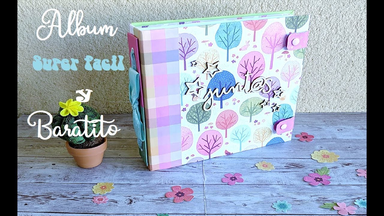TUTORIAL ALBUM FACIL , ECONOMICO Y SUPER BONITO( Scrapbooking album)