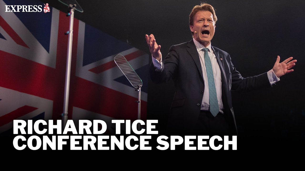 Deputy Leader Richard Tice delivers his speech on the final day of Reform UK&rsquo;s conference