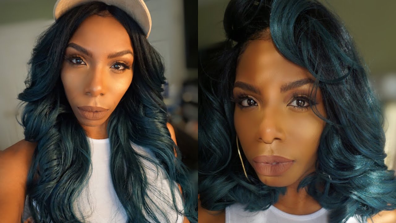 $30 Blue/Green Long Wavy to Short Retro bob! Bobbi Boss Yvetra Wig