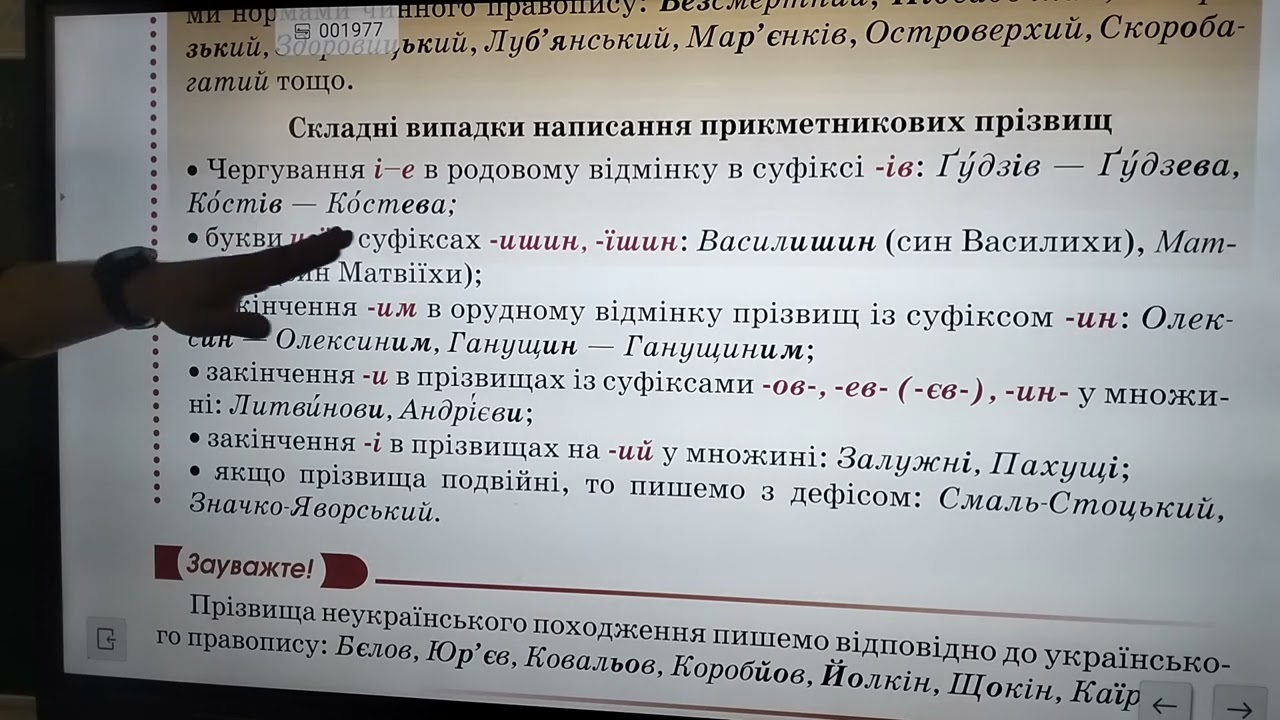 6 клас. Правопис прізвищ прикметникового походження