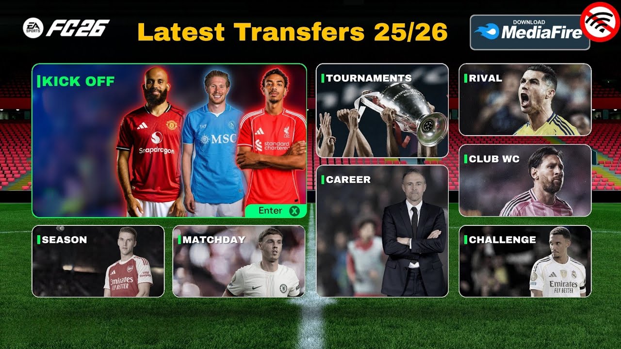 FIFA 16 MOD FC 26 Android Mobile Offline Career Mode PS5 MOD [Apk+obb+data] Best Graphics