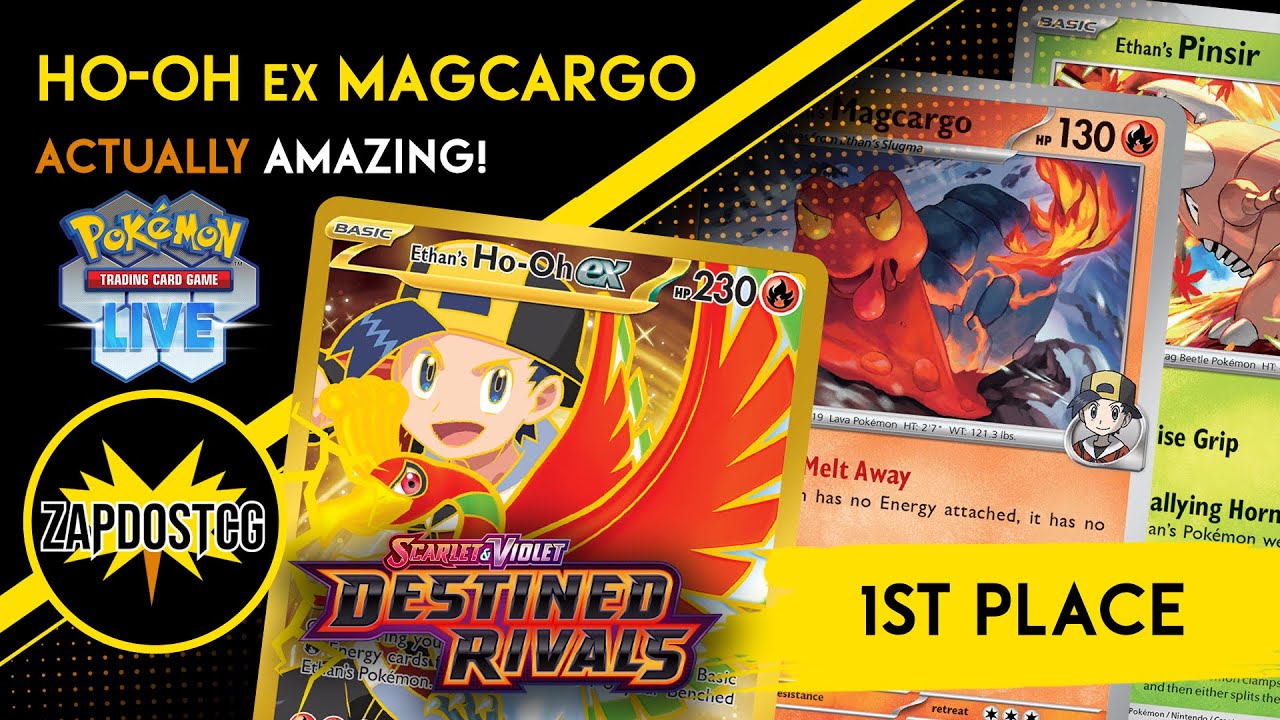 1st Place Ethan's Ho-oh ex Magcargo Deck Is AMAZING! Destined Rivals (Pokemon TCG)