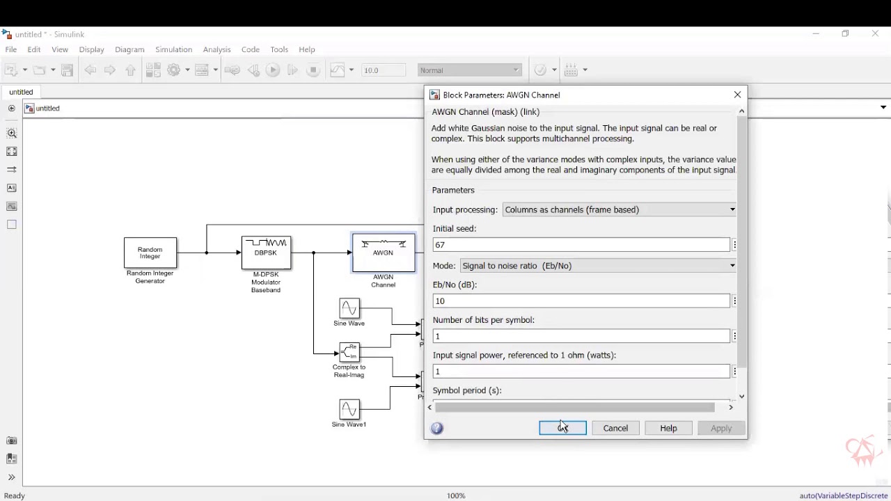 DPSK с использованием Simulink MATLAB