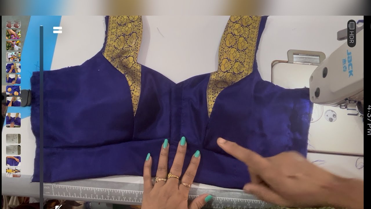 ನೋಡಿ ಬ್ಲೌಸ್ ಗೆ ಈ ರೀತಿ ಮುಂದೆ border  kottaga stitching yava riti madbeku ಅಂತ ನೋಡಿ 