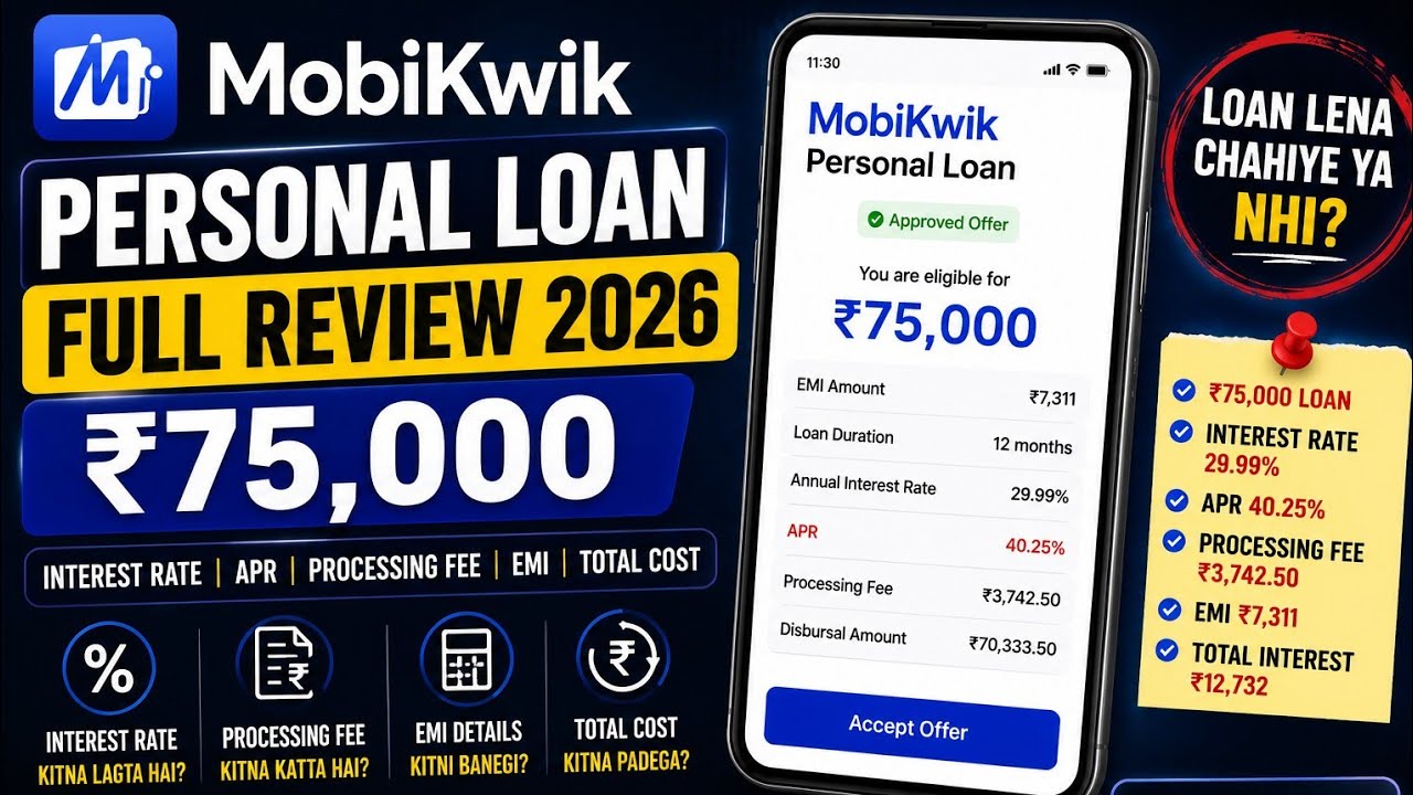 MobiKwik Personal Loan Review 2026 | $900 Instant Loan Full Details