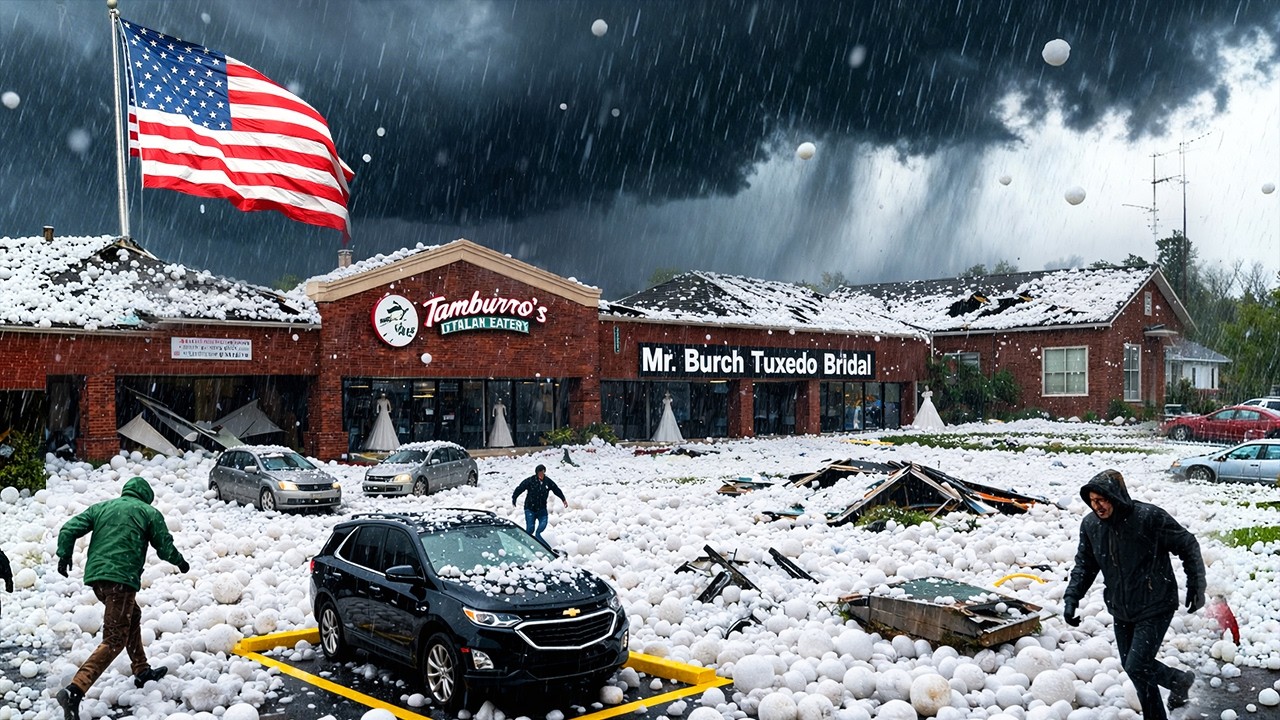 Chaos in Alabama !🌨️ Destructive Hailstorm Strikes Homes & Vehicles, Major Damage in Trussville