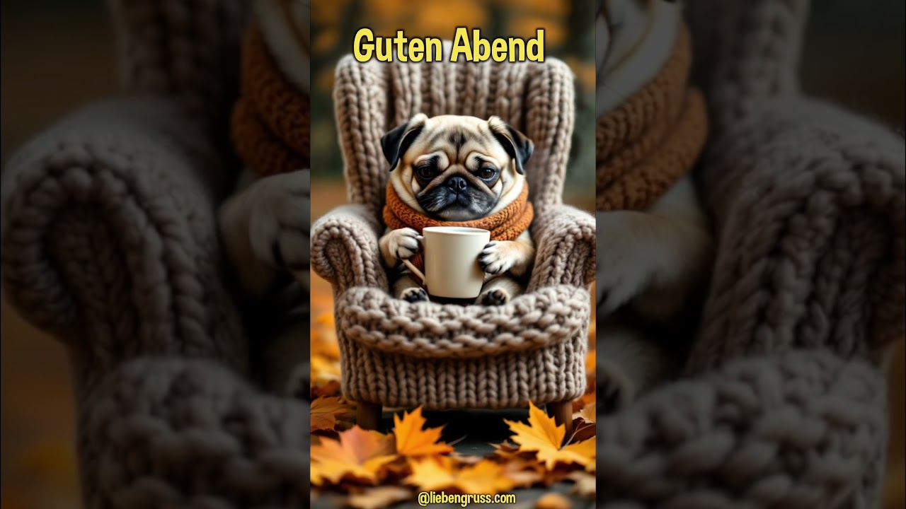 🐾☕ Ein gem&uuml;tlicher Guten Abend Gru&szlig; vom Mops 🍁✨