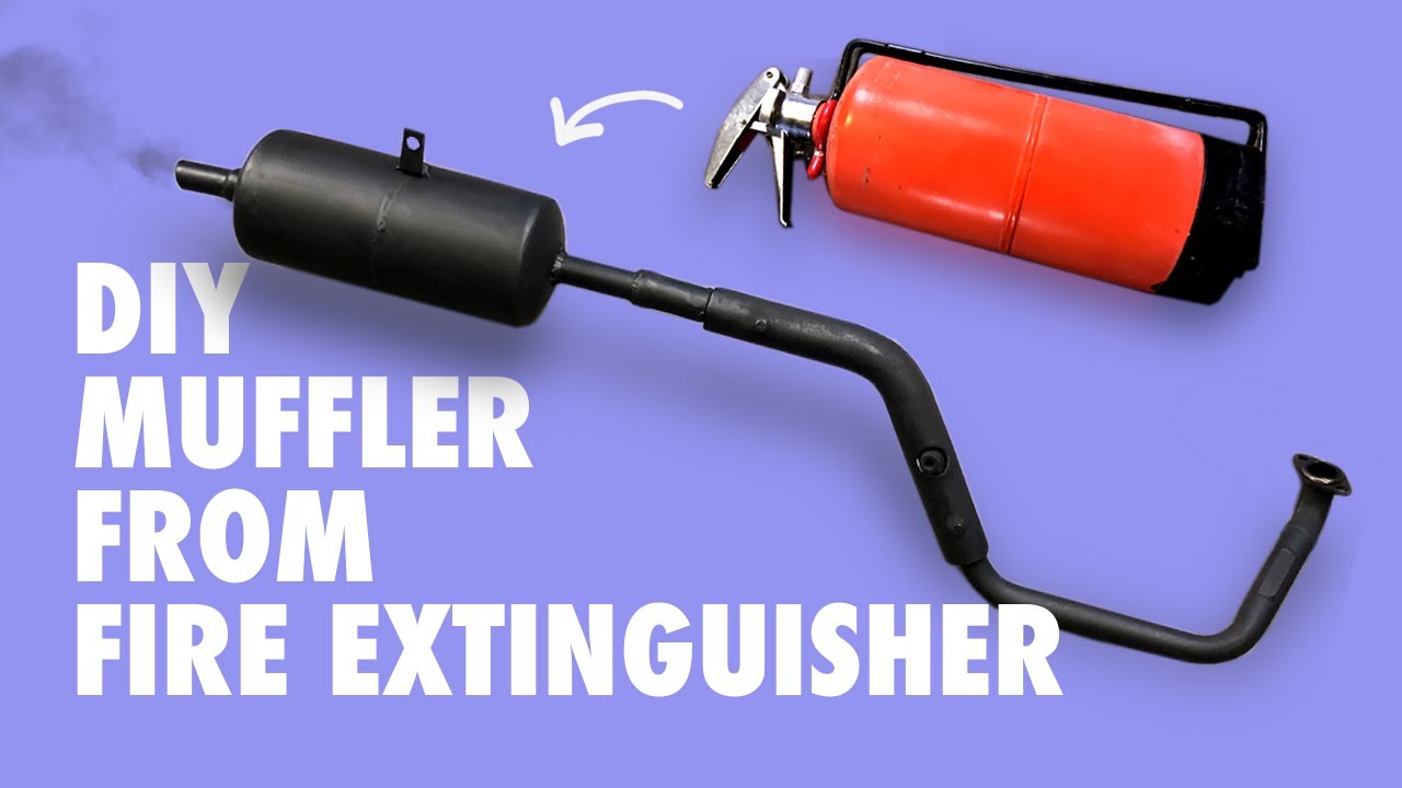 DIY Muffler from Fire Extinguisher - DIY Muffler Motorcycle - How to make muffler at home.