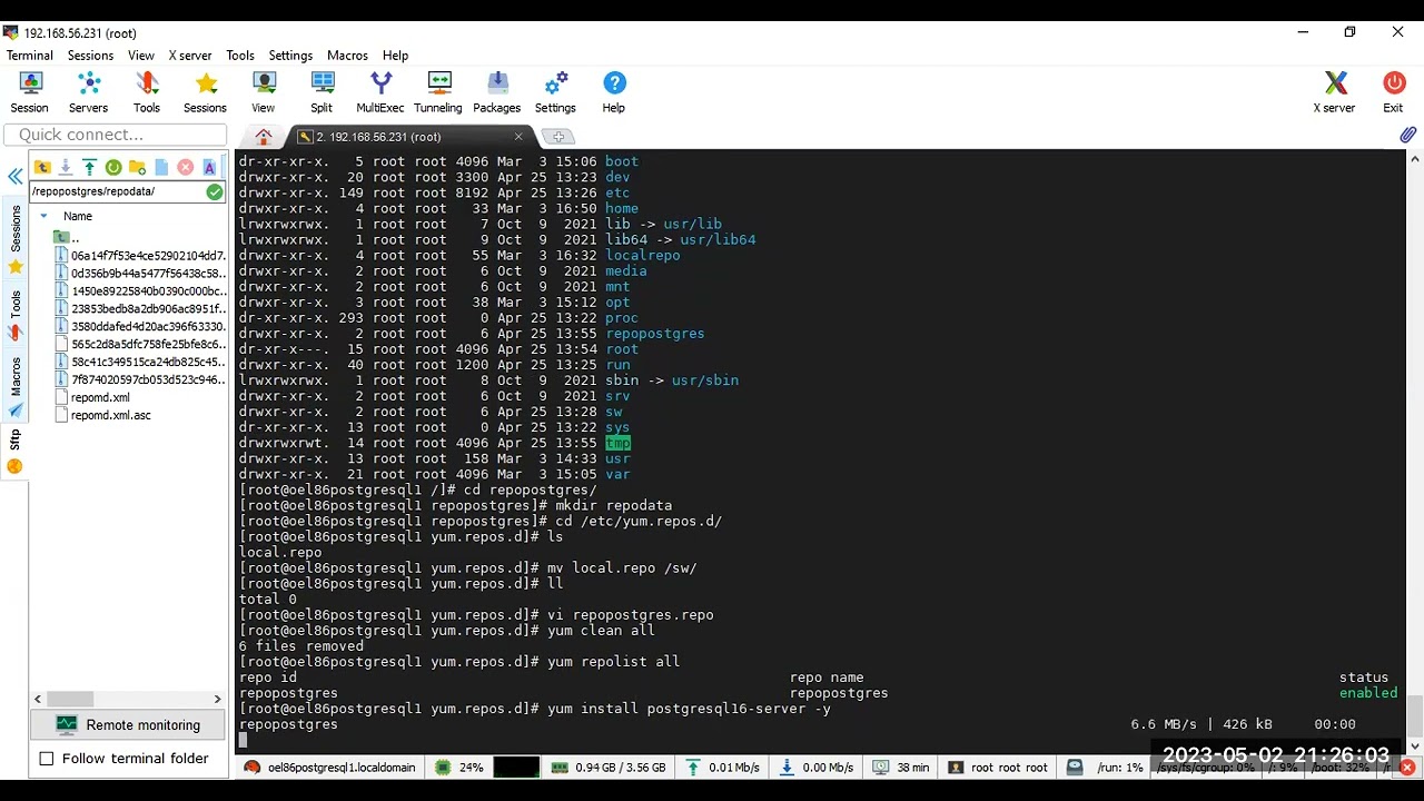 01- Postgresql 16 installation with offline yum repo