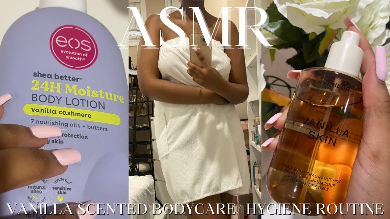 ASMR VANILLA SCENTED HYGIENE ROUTINE/ BODYCARE ROUTINE🍦🍨🍪🍮
