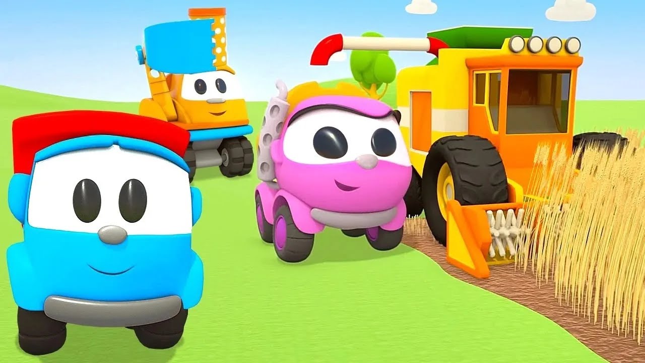 🔴 Léo, o caminhão, e Leia colhem trigo juntos! Desenho animado infantil