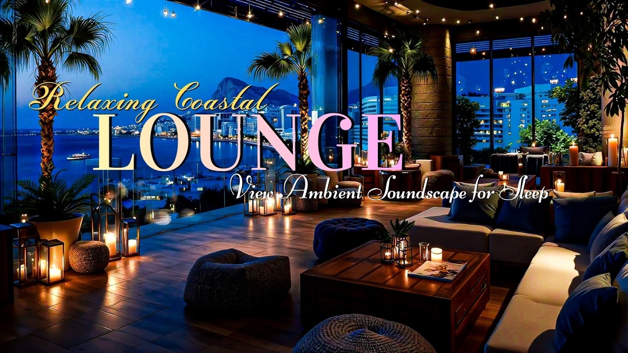 Расслабляющий прибрежный вид на залив, звуковой ландшафт для сна