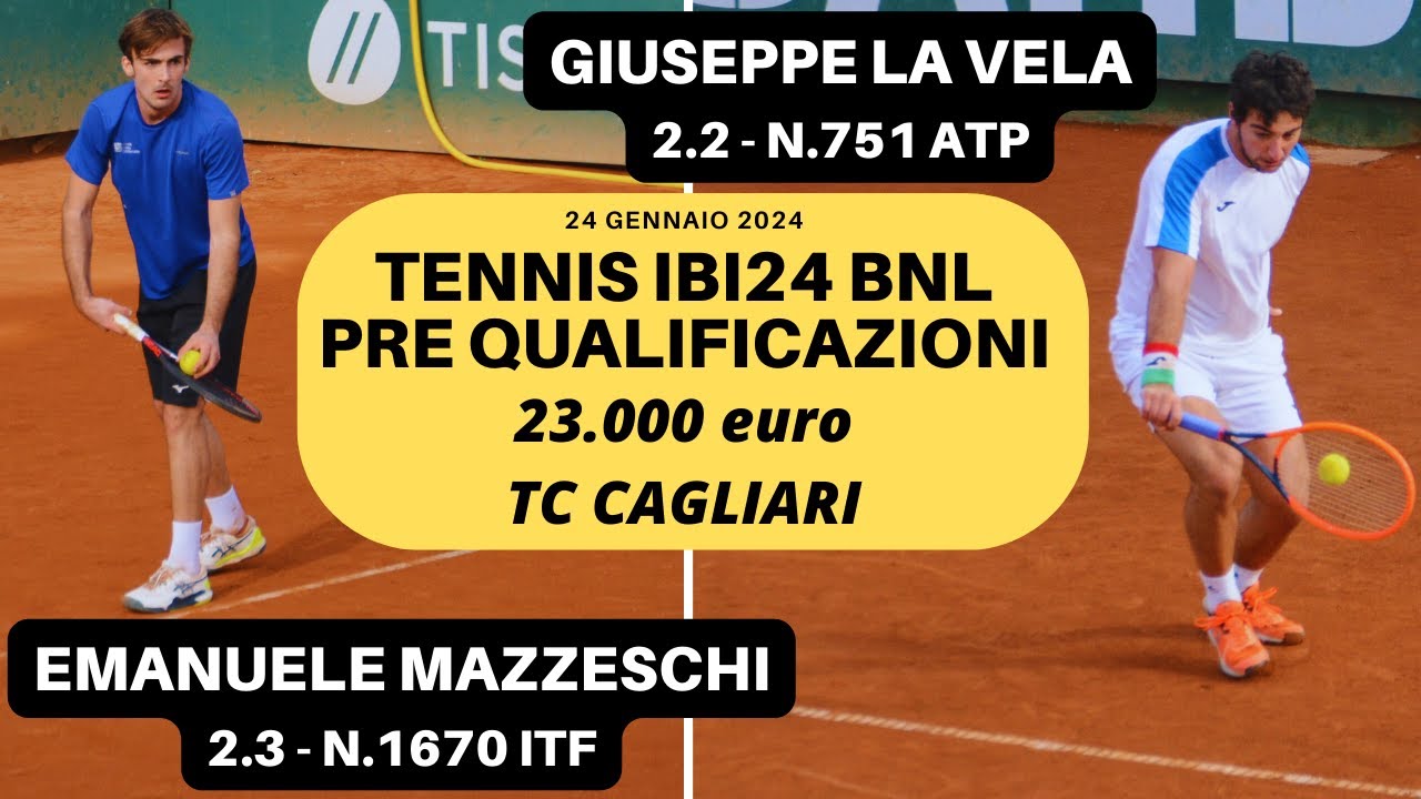 Giuseppe La Vela vs Emanuele Mazzeschi Pre quali IBI24 Cagliari tennis match highlights Italy player