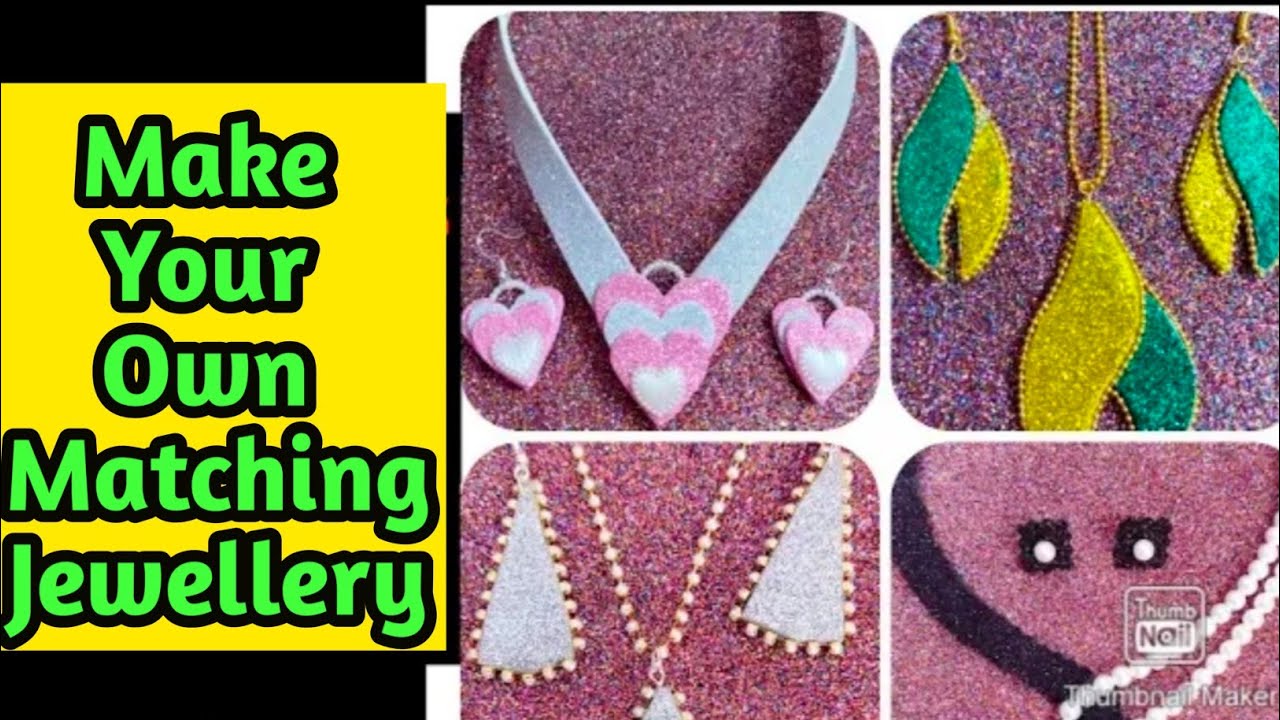 Make Matching Jewellery With Glitter Foam Sheet/ Handmade Necklace Set Fashion Jewelry idea