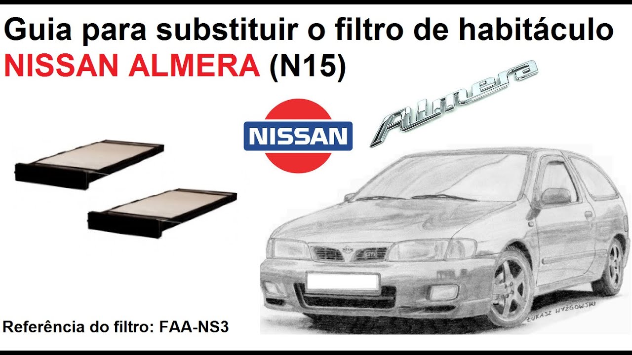 Guia para substituir o filtro de habitáculo - Nissan Almera 1.4i (N15)
