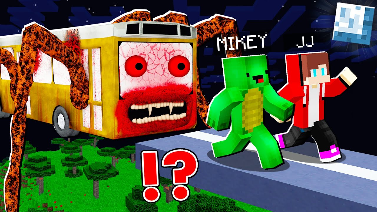 Why Creepy BUS EATER Titan ATTACK MIKEY and JJ at 3:00am ? - in Minecraft Maizen