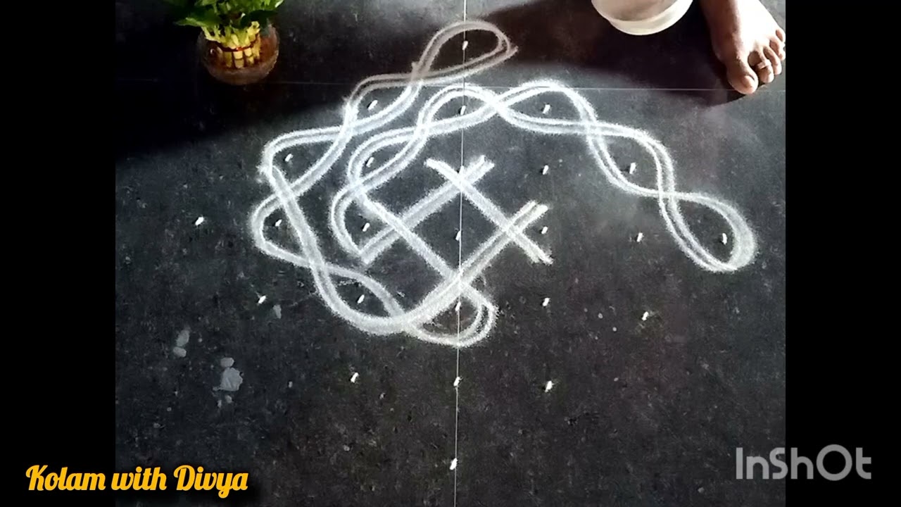 Kolam tutorial 🌺 7 dots sikku Kolam@Kolamwithdivya 