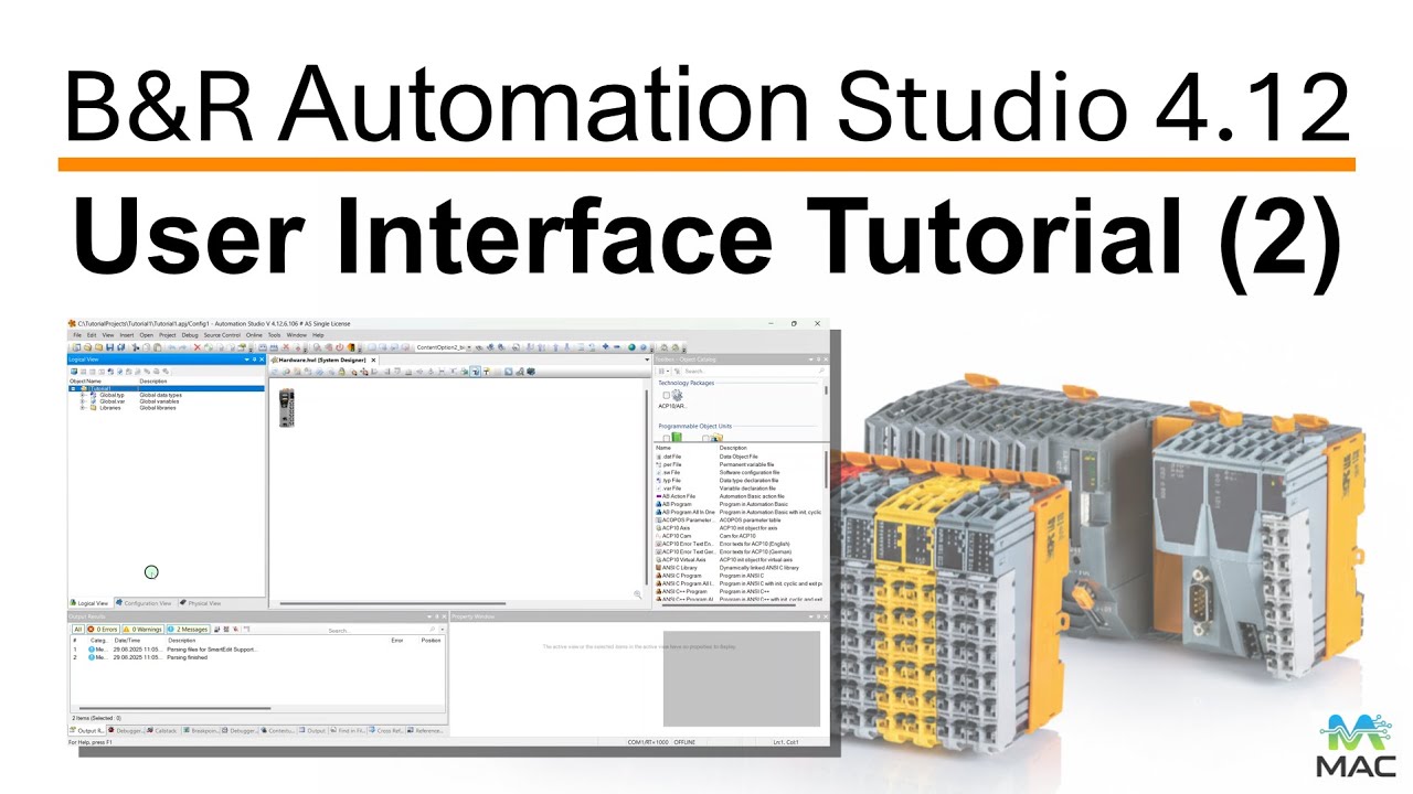 Tutorial | B&R Automation | Introduction to the User Interface in Automation Studio 4.12 (Part 2)