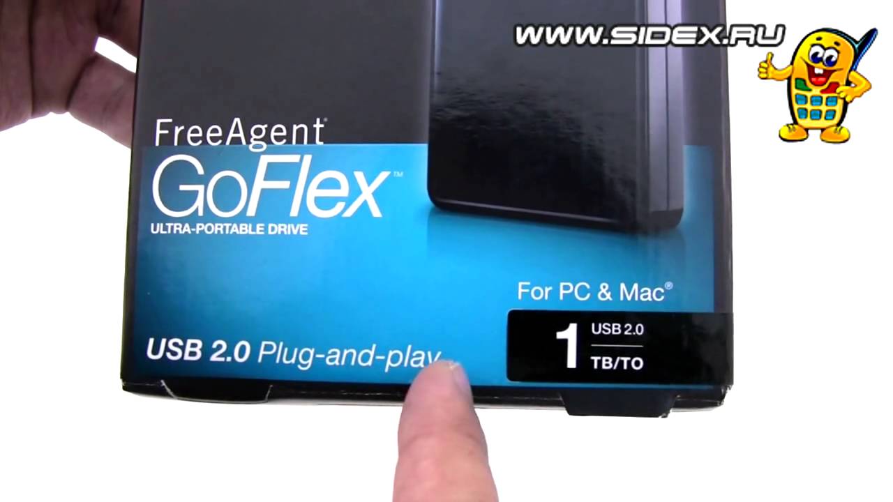 Sidex.ru: Видеообзор внешнего HDD Seagate FreeAgent GoFlex Portable 1Tb (rus)