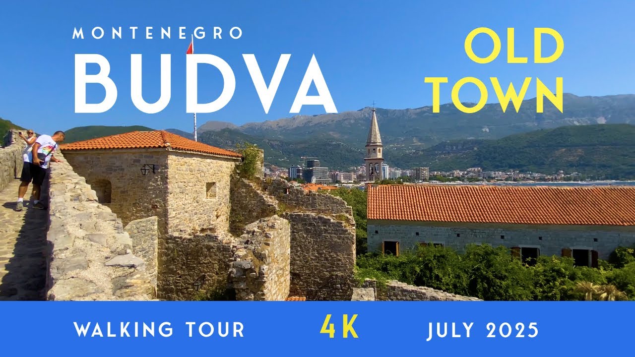 Budva Old Town, Montenegro 4K Walking Tour | Citadel Walls & Stunning Adriatic Views