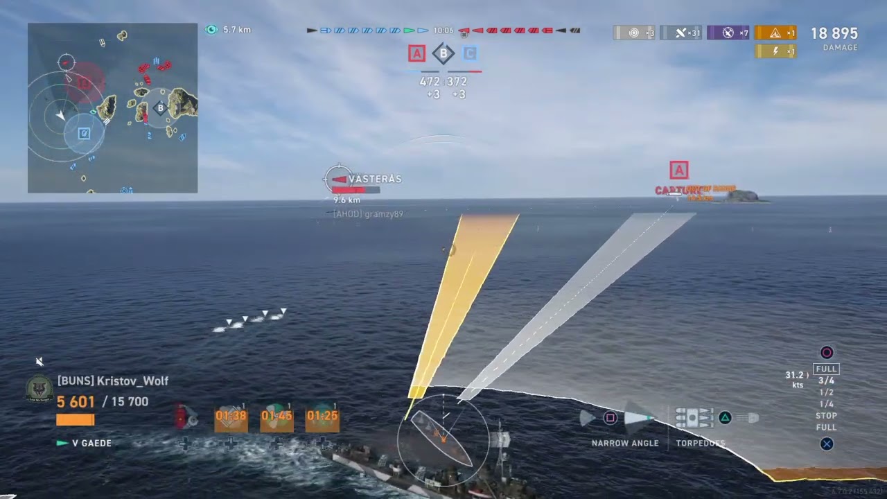 KMS Gaede, The most intense gunfight with good team mates