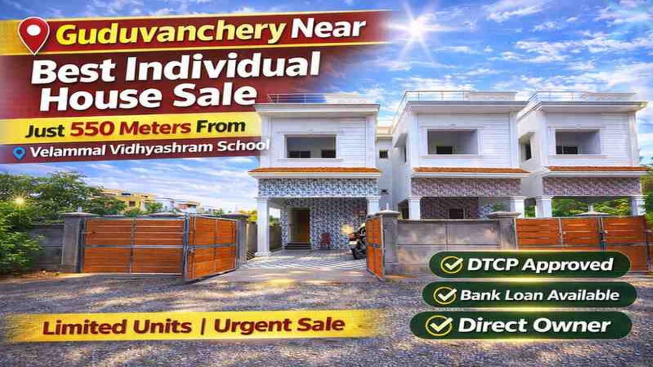 Guduvanchery 3BHK Individual House Sale | Velammal School 550m | DTCP | Bank Loan #house #gst #home