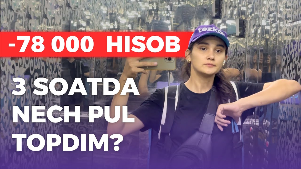 Kechqurun 22:00 dan 01:00 gacha smenada. MINUS hisob bilan necha pul topdim?