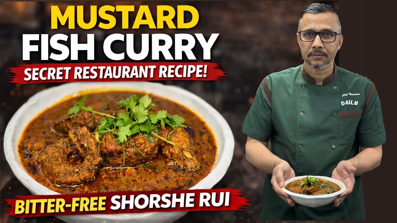 Restaurant style mustard fish curry ll Rohu in mustard gravy #cookwithchefmasaroor #chefmasaroor 