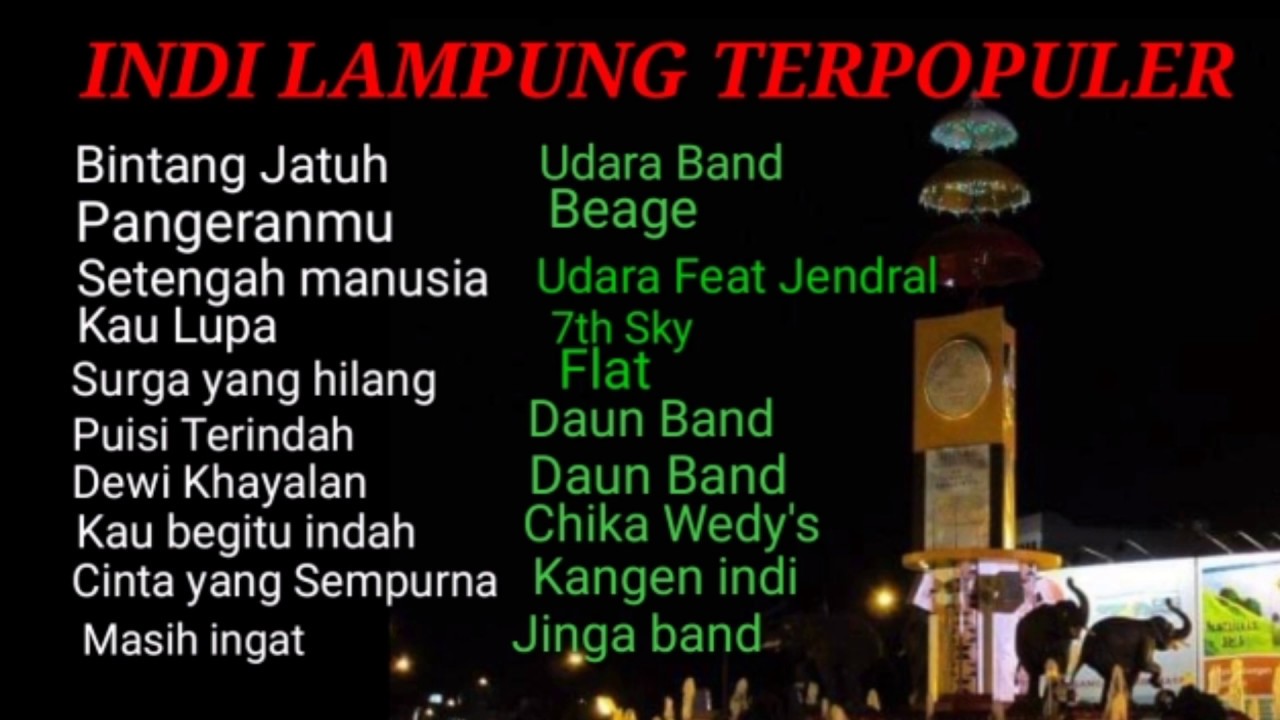 Lagu-lagu populer Indi Lampung