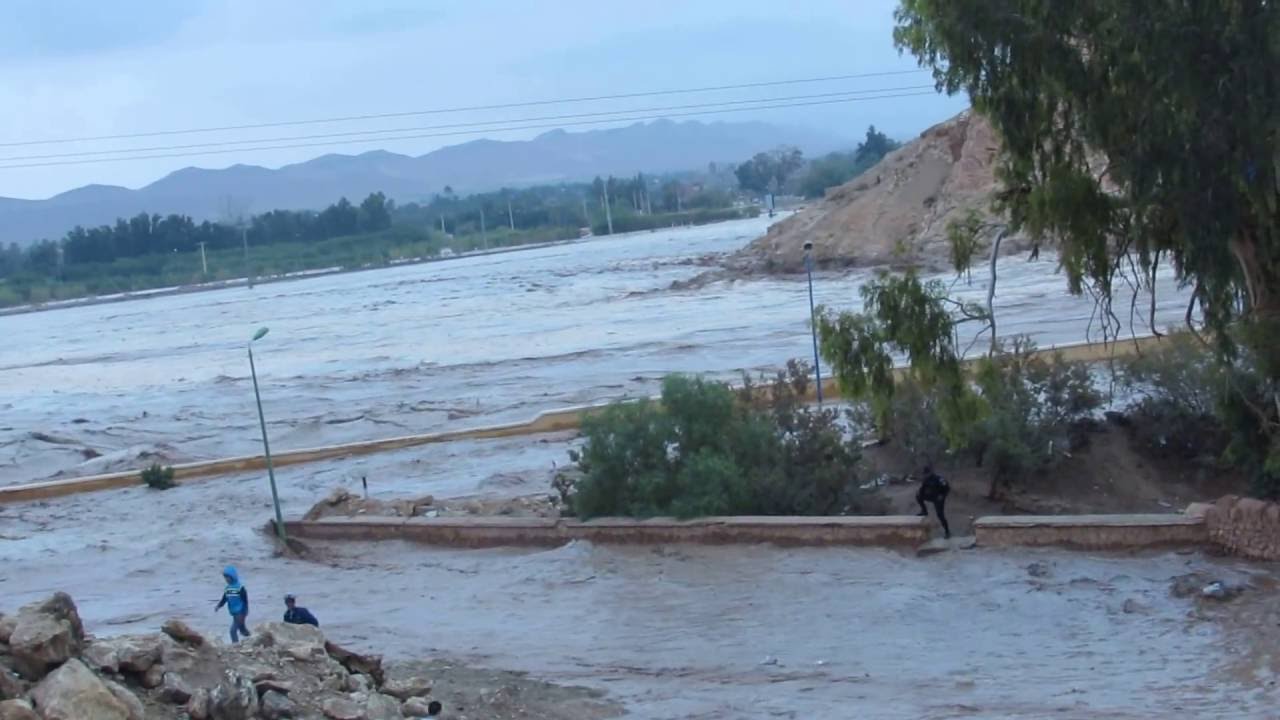 فديو لحضة دخول واد مزي  وسقوط  بستان  في خط الواد