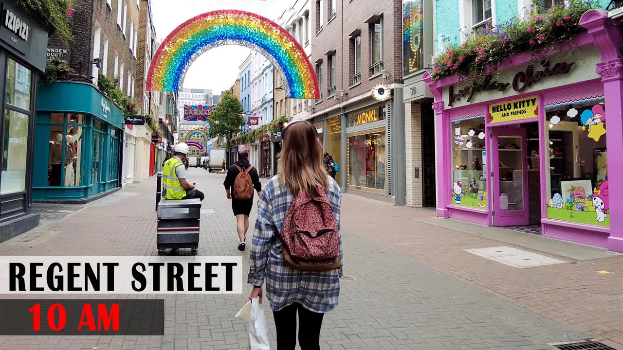 Morning Walk in Regent Street London, incl. Carnaby Street | Central London Walk [4K]