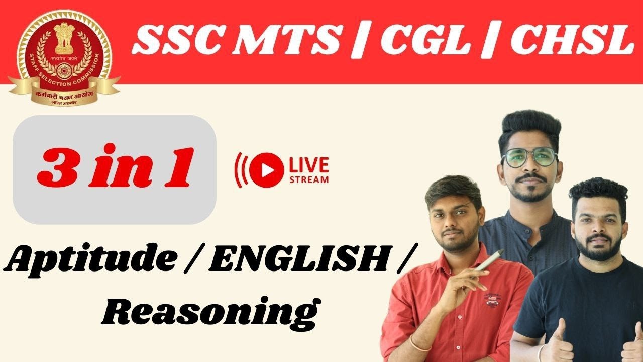3 in 1 Class | Aptitude, English & Reasoning | SSC MTS, CGL & CHSL | Veranda Race Kannada