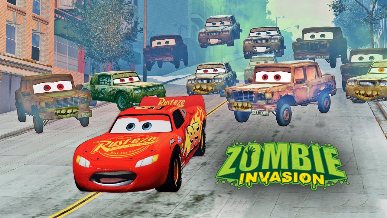 МОЛНИЯ МАККУИН ПРОТИВ ЗОМБИ АТАКА! Машинки PIXAR BeamNG.drive ФИЛЬМ УЖАСОВ!