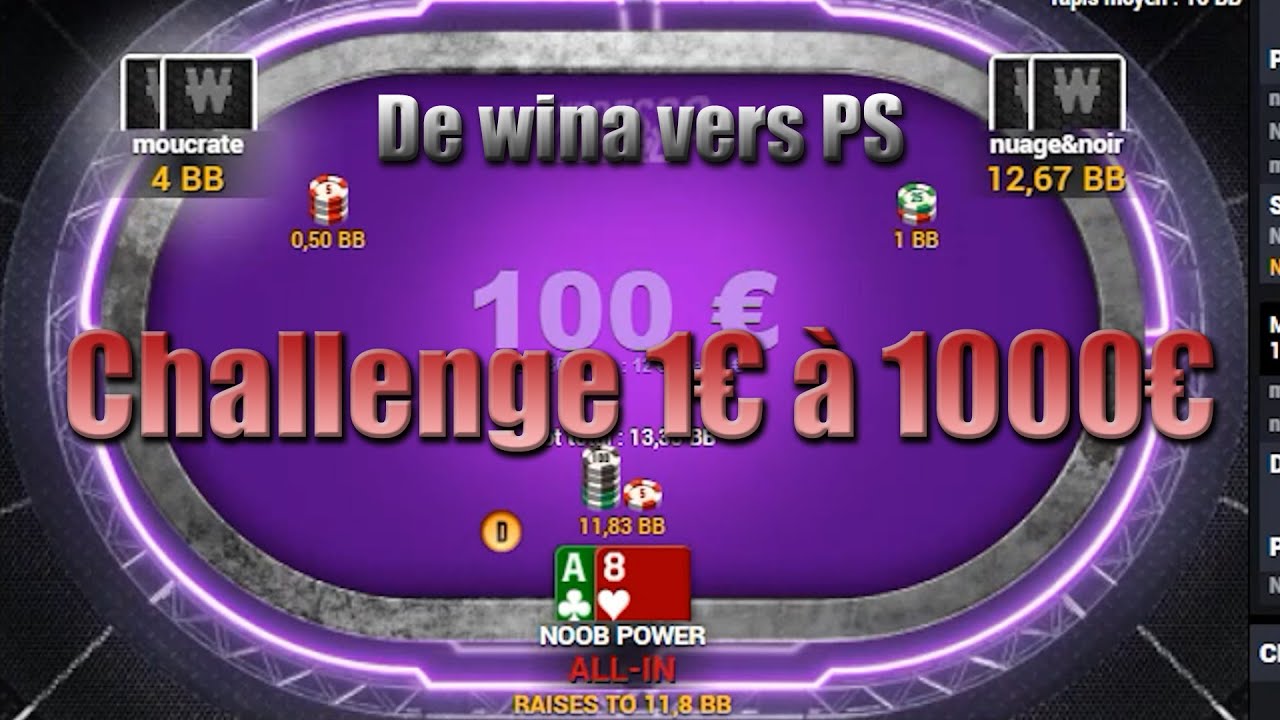 Challenge 1 to 1000€ (spins ultra) de Wina vers PS