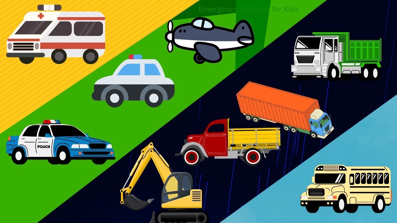 Learn Emergency  Vehicles for kids: Fun Learning Emergency Vehicles Name for kids 🚒 🚓  🚑 🚨🚨 