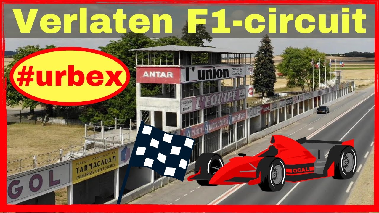 Verlaten Formule 1-circuit Reims-Gueux, Frankrijk