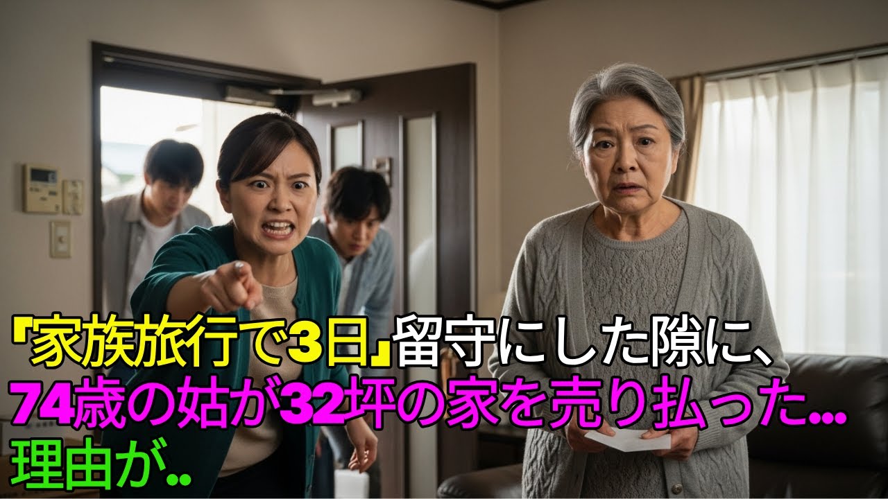 「家族旅行で3日」 留守にした隙に、74歳の姑が32坪の家を売り払った…理由が..ㅣ老後の話ㅣ体験談ラジオㅣオーディオドラマㅣスカッと話ㅣオーディオブックㅣ