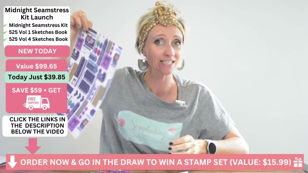 Replay Scrapbooking Coach Live Demos, Tutorials & Launch of Our Brand New 'Midnight Seamstress' Kit