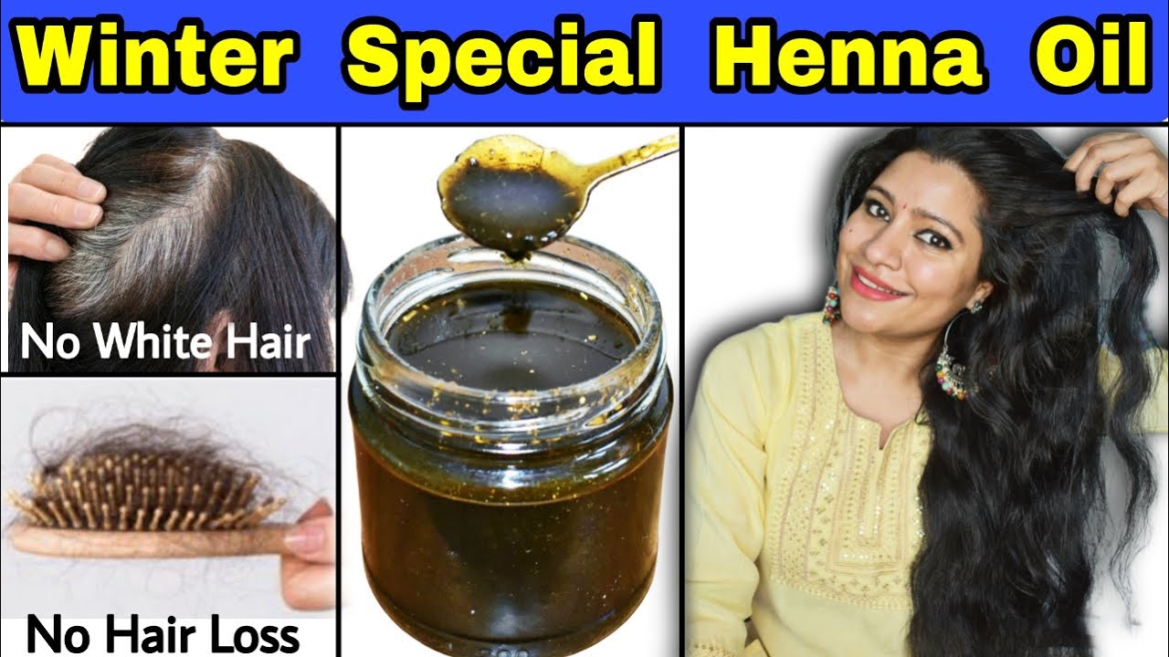 Henna Oil To Treat Premature Hair Greying & To Make Hair Black बालों को काला बनाने के लिए मेहंदी तेल