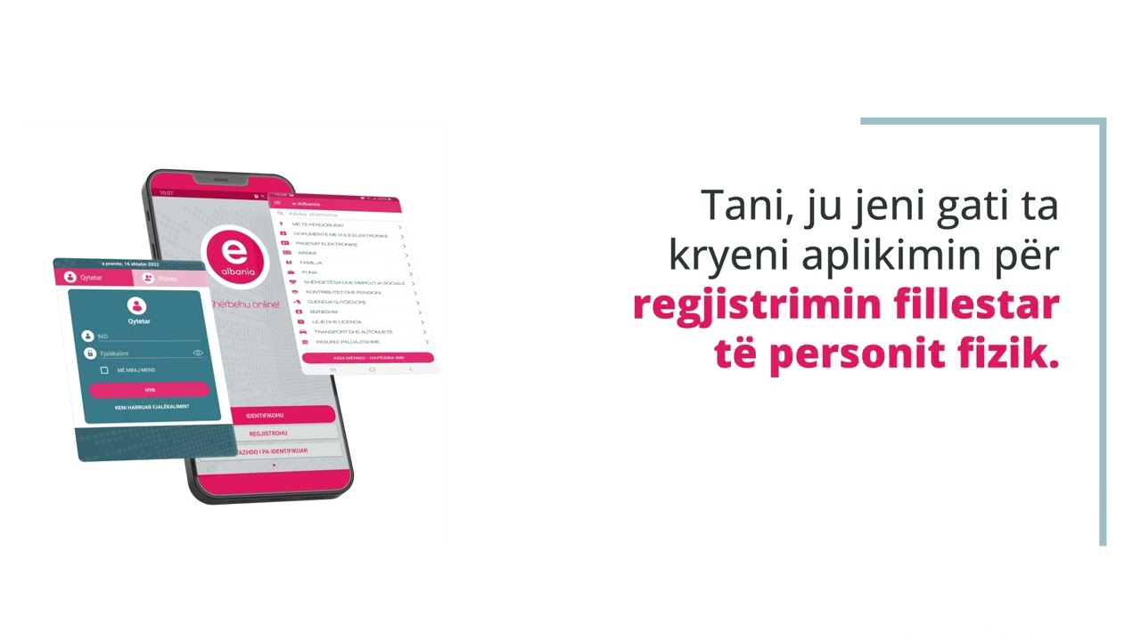 Aplikim për regjistrimin fillestar të personit fizik
