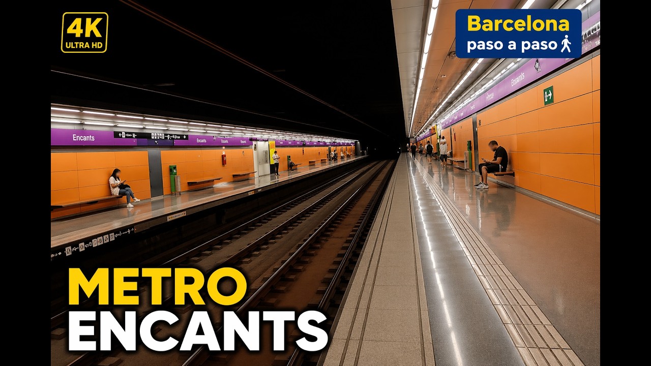 Metro Encants L 2  | Barcelona en metro | Paseos por Barcelona 4K | España