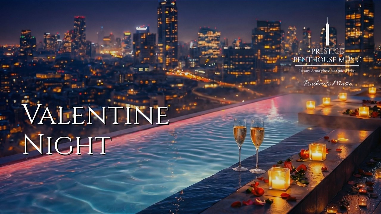 Romantic Deep House | Valentine’s Infinity Pool Night | Luxury Love Atmosphere in 4K