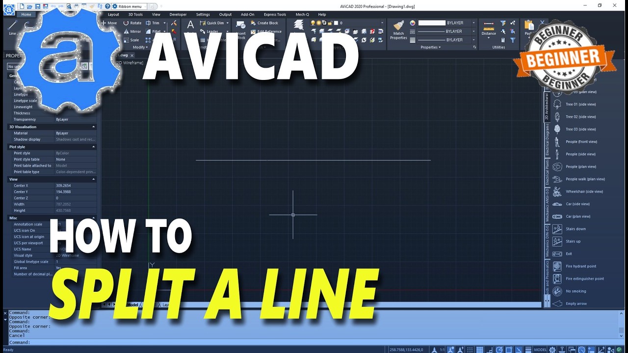 AviCAD How To Split A Line
