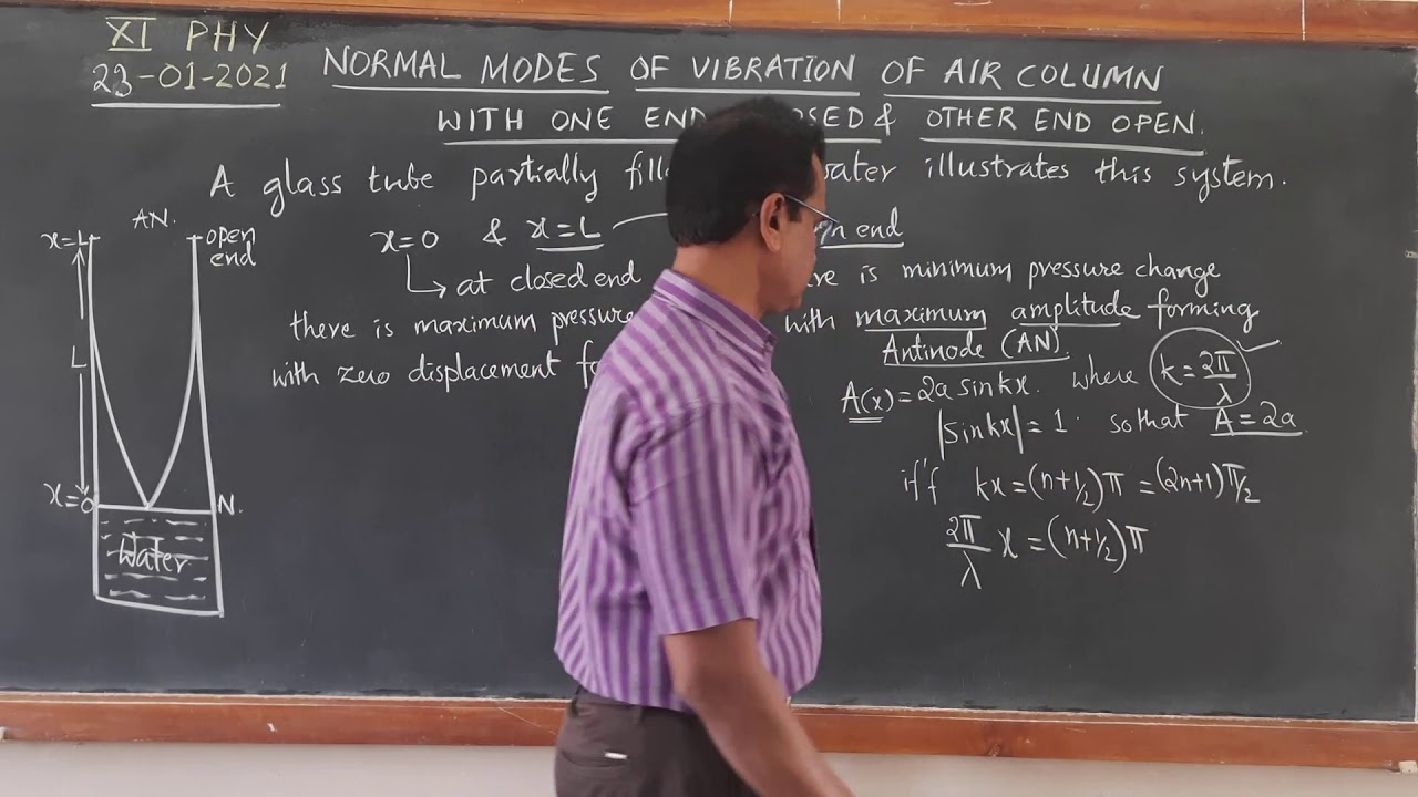 NORMAL MODES OF VIBRATION OF AIR COLUMN WITH ONE END CLOSED & OTHER OPEN.