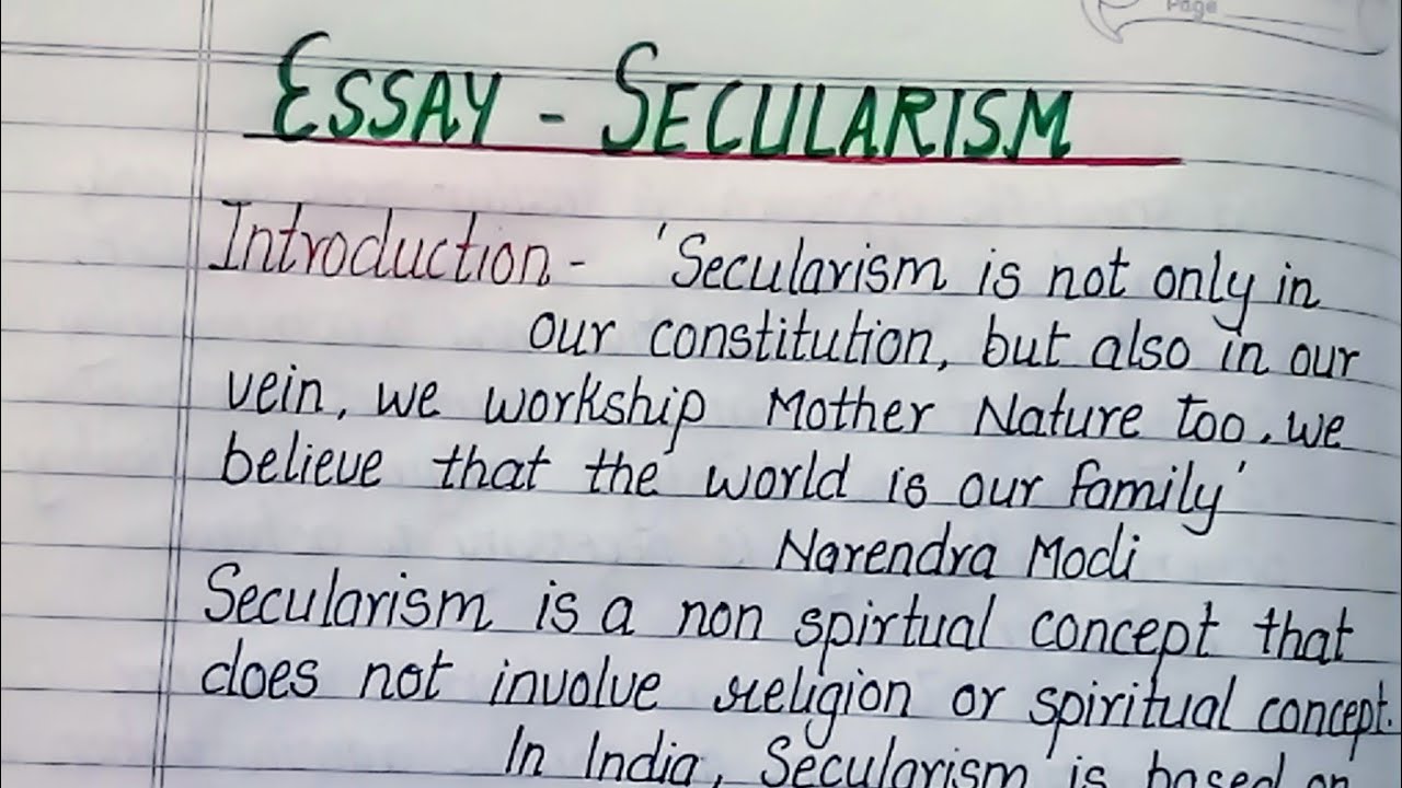 Essay on Secularism in India| Meaning of Secularism| Secularism essay in English| essay writing