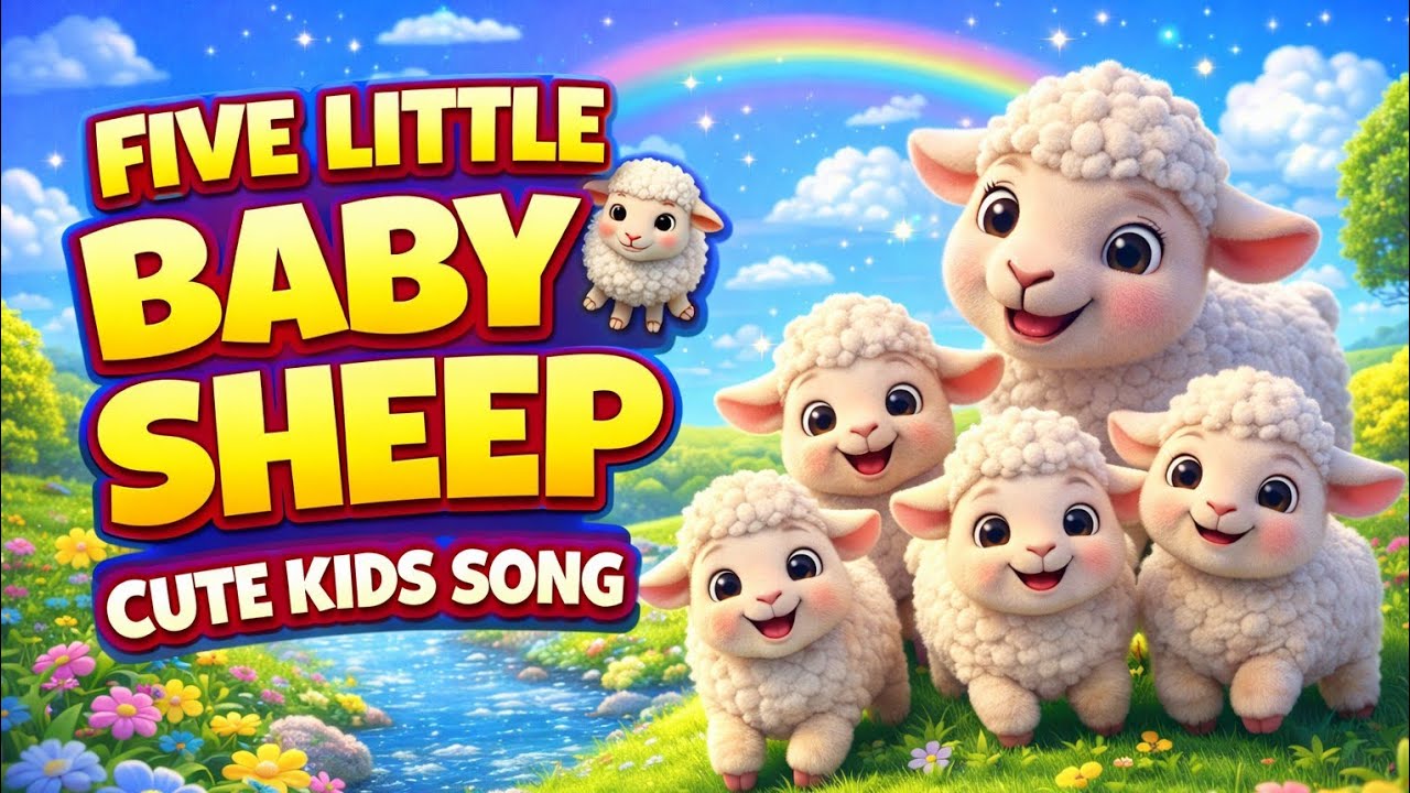 Five Little Baby Sheep 🐑 | Cute 3D Nursery Rhyme for Kids | Fun Baby Songs