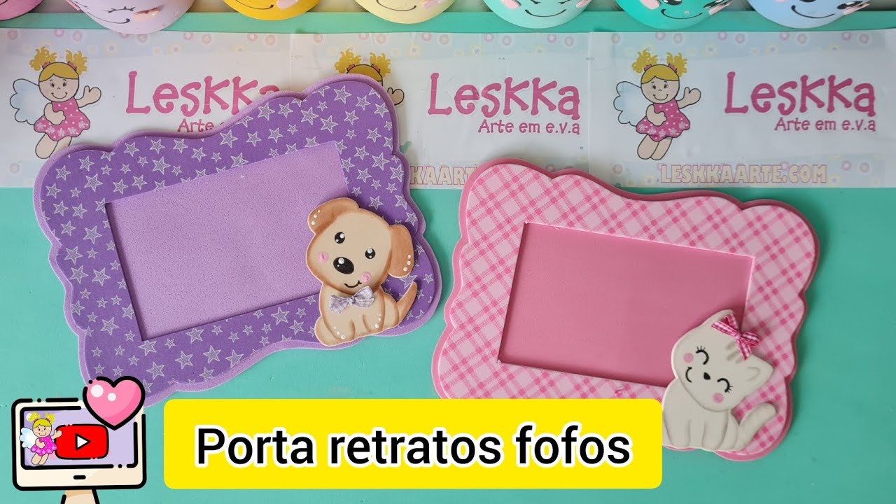 DIY - PORTA RETRATO CACHORRINHO E GATINHA