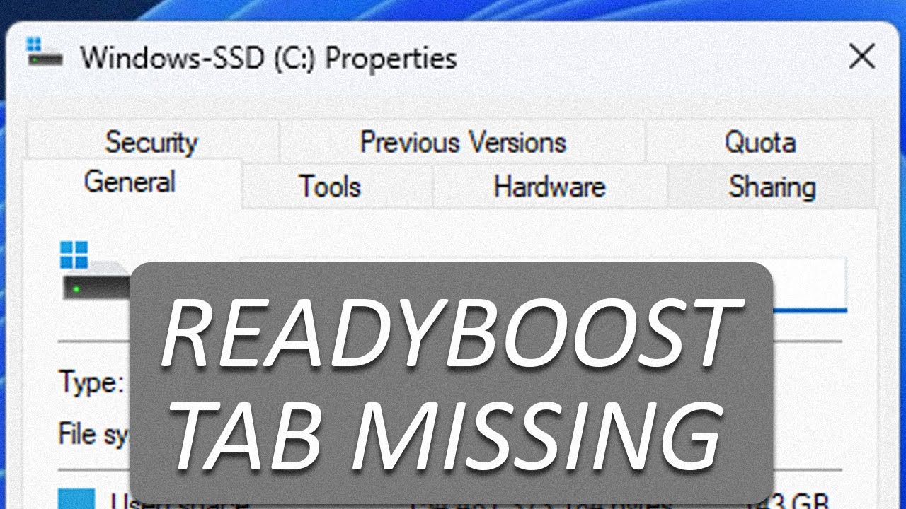 FIX: ReadyBoost Tab Missing in Windows 11 [5 Easy Fixes]