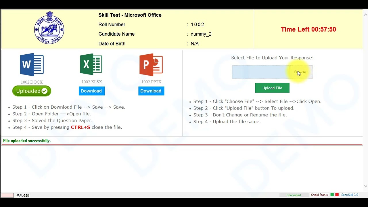 Instruction for Computer Skill Test